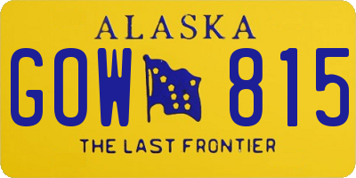 AK license plate GOW815