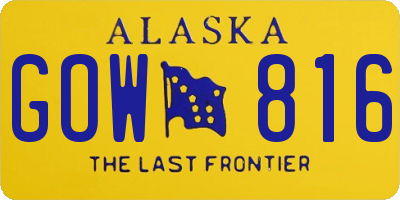 AK license plate GOW816