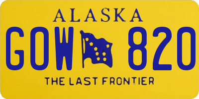 AK license plate GOW820