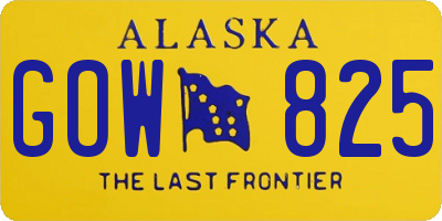 AK license plate GOW825