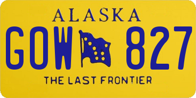 AK license plate GOW827