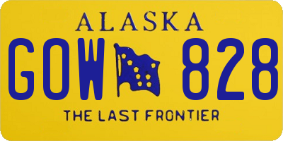 AK license plate GOW828
