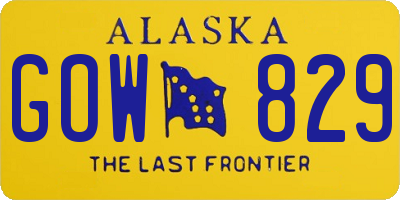 AK license plate GOW829