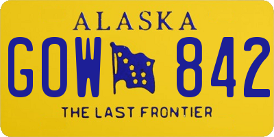 AK license plate GOW842