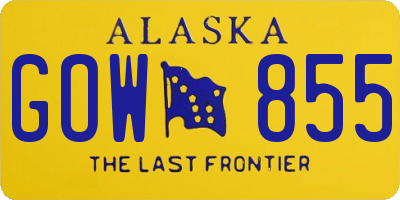AK license plate GOW855