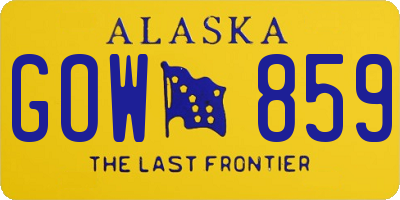 AK license plate GOW859