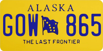 AK license plate GOW865