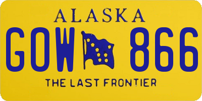AK license plate GOW866