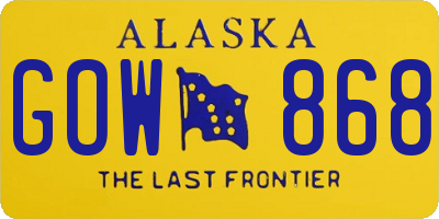 AK license plate GOW868