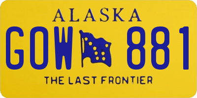 AK license plate GOW881