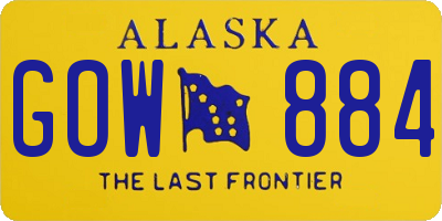 AK license plate GOW884