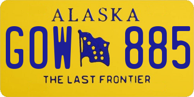AK license plate GOW885
