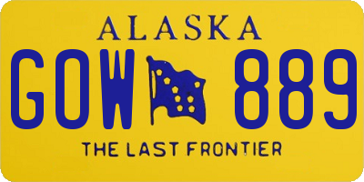AK license plate GOW889