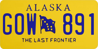 AK license plate GOW891