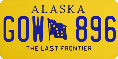 AK license plate GOW896