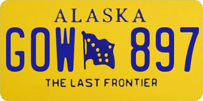 AK license plate GOW897