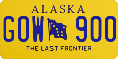 AK license plate GOW900