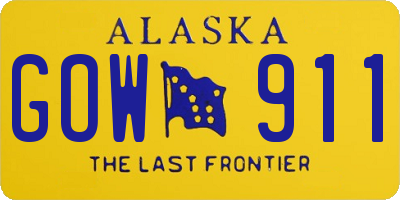 AK license plate GOW911