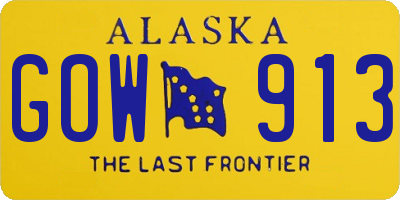 AK license plate GOW913