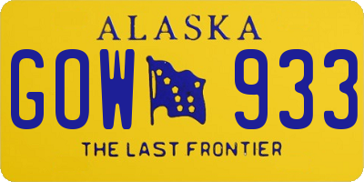AK license plate GOW933