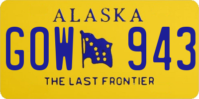 AK license plate GOW943