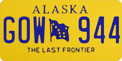 AK license plate GOW944