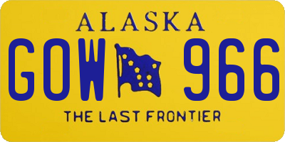AK license plate GOW966