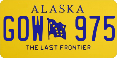 AK license plate GOW975