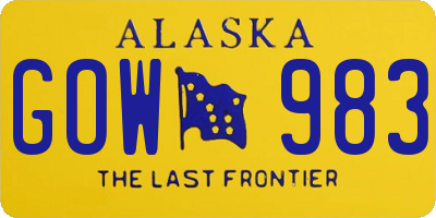 AK license plate GOW983