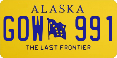 AK license plate GOW991