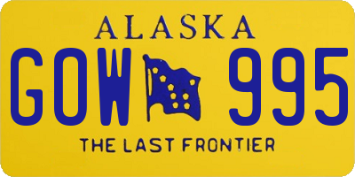 AK license plate GOW995