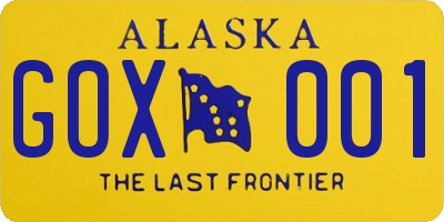 AK license plate GOX001