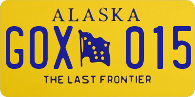 AK license plate GOX015