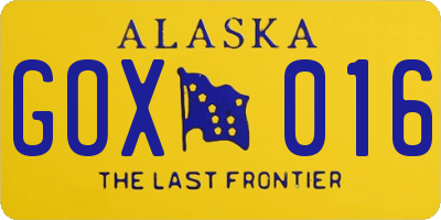 AK license plate GOX016