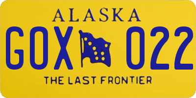 AK license plate GOX022