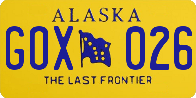 AK license plate GOX026