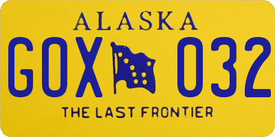 AK license plate GOX032