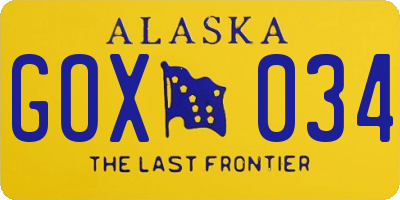AK license plate GOX034