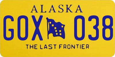 AK license plate GOX038