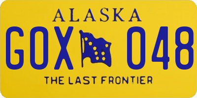 AK license plate GOX048