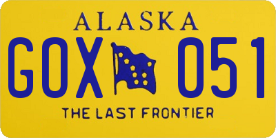 AK license plate GOX051