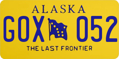 AK license plate GOX052