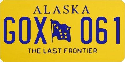 AK license plate GOX061