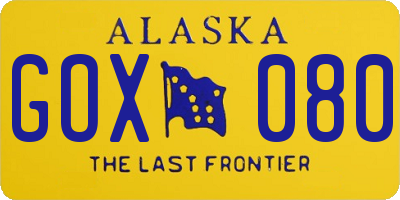 AK license plate GOX080