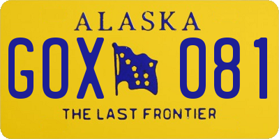 AK license plate GOX081