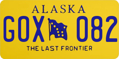 AK license plate GOX082