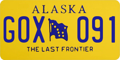AK license plate GOX091