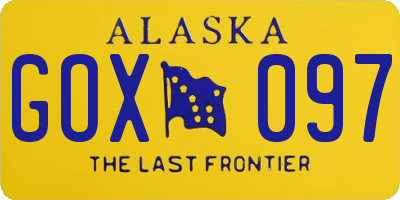 AK license plate GOX097