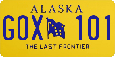 AK license plate GOX101