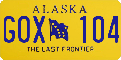AK license plate GOX104